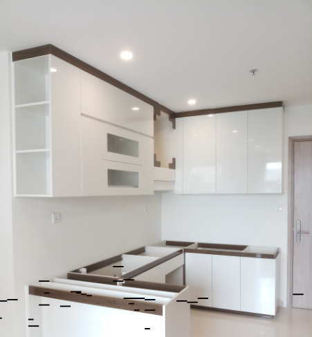 Tủ bếp nhựa phủ Acrylic bóng tráng mẫu số 11